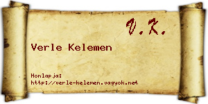 Verle Kelemen névjegykártya